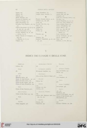 V. Indice dei luoghi e delle cose