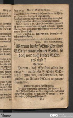 Von der Gottheit Christi.