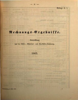 Nachweisung über den Betrieb der Großherzoglich-badischen Staats-Eisenbahnen und der unter Staatsverwaltung stehenden badischen Privat-Eisenbahnen : für d. Zeit vom .... 23. 1863