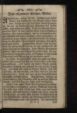 Das allgemeine Kirchen-Gebet.