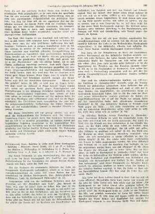 537-539 [Rezension] Friemond, Hans, Existenz in Liebe nach Soeren Kierkegaard