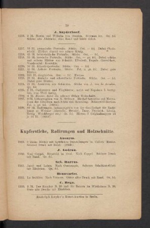 Kupferstiche, Radirungen und Holzschnitte