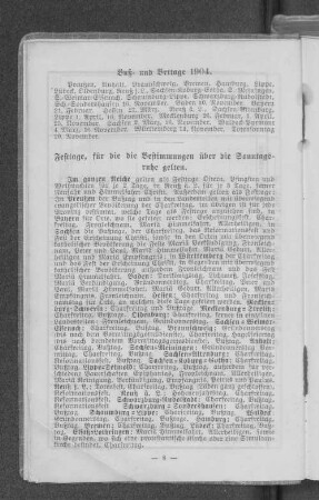 Buß- und Bettage 1904.