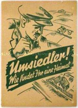 Broschüre der SED zur Integration der Umsiedler, mit Mitgliederwerbung