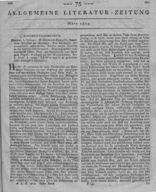 Zwingli, U.: Sämmtliche Schriften im Auszuge. Bd. 1, Abt. 1. Hrsg. v. L. Usteri ; S. Vögeli. Zürich: Geßner 1819
