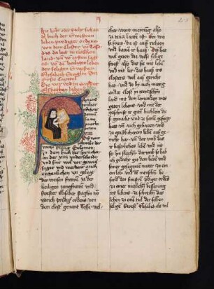Historisierte Initiale: Elsbeth Stagel am Schreibpult (Autorenbild)