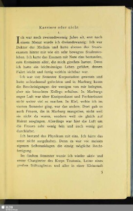 Karriere oder nicht
