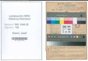 Entnazifizierung Josef Koenn , geb. 17.07.1908 (Beamter)