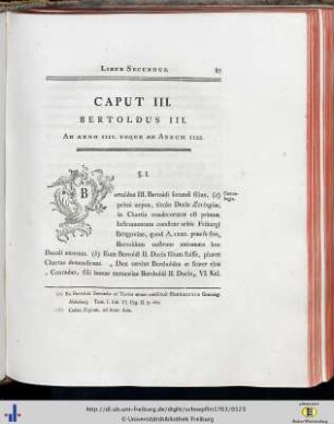 Cap. III. Bertoldus III.