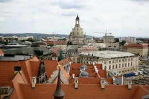 Dresden-Altstadt. Blick vom Hausmannsturm des Schlosses zur Frauenkirche
