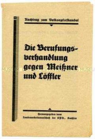 Informationsschrift der SPD Sachsen zum "Volksopferskandal"