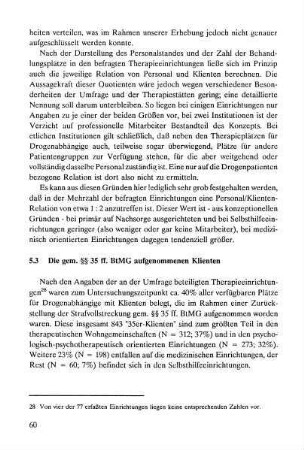 60-62, 5.3 Die gem. §§ 35 ff. BtMG aufgenommenen Klienten