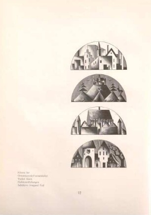 Klasse für Ornamentale Formenlehre Walter Klein, Halbkreisfüllungen, Schülerin Irmgard Fuß
