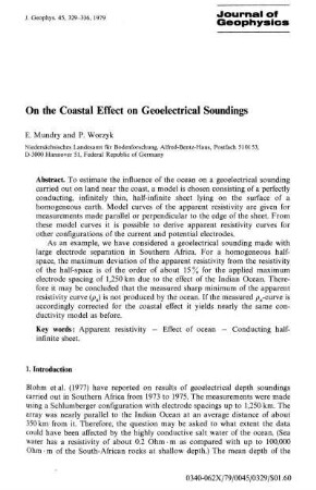 On the coastal effect on geoelectrical soundings