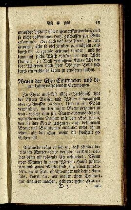 Wegen der Ehe-Contracten und denen dabey vorfallenden Ceremonien.