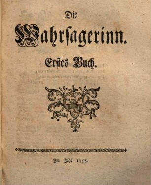 Die Wahrsagerinn Velleda oder Prophezeyungen auf die itzigen Zeiten : aus einer altdeutschen Handschrift übersetzt ; nebst einem Anhang
