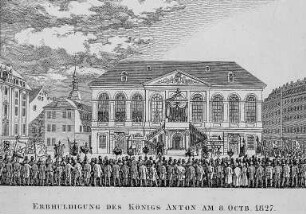 Dresden-Altstadt, Stallgebäude, Erbhuldigung des König Anton von Sachsen am 27. Oktober 1827