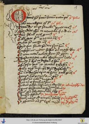 [1r - 3r] Inhaltsverzeichnis (Predigtthemen und Überschriften).