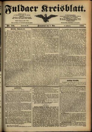 Ausgabe vom Samstag, den 08. Mai 1909.