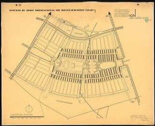 Siedlungsplan mit Schulhausgruppe Schinkelwettbewerb 1931: Lageplan 1:4000