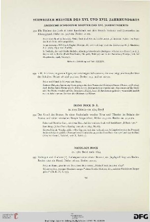 Schweizer Meister des XVI. und XVII. Jahrhunderts (Nr. 392-428)