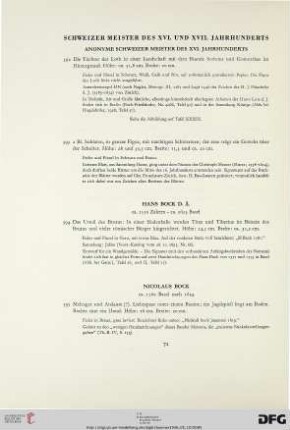 Schweizer Meister des XVI. und XVII. Jahrhunderts (Nr. 392-428)