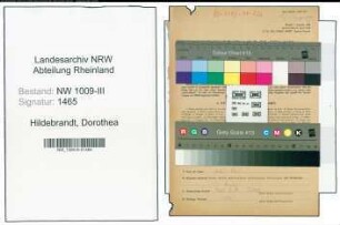 Entnazifizierung Dorothea Hildebrandt , geb. 05.01.1898 (Pflegerin)