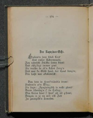 Der Kapuziner-Ochs.