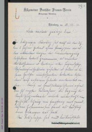 Tätigkeitsbericht der Ortsgruppe Nürnberg