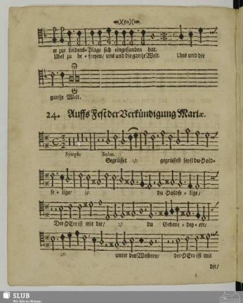 24. Auffs Fest der Verkündigung Mariae: Gegrüßet seist du Holdselige