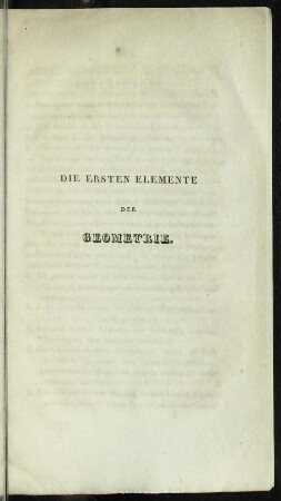 DIE ERSTEN ELEMENTE DER GEOMETRIE