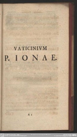 Vaticinium P. Ionae