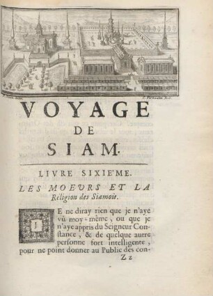 Livre sixie'me. Les moeurs et la réligion des Siamois