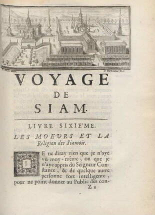 Livre sixie'me. Les moeurs et la réligion des Siamois