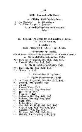 Königl. Akademie der Wissenschaften zu Berlin