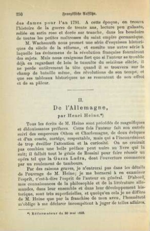 II. De l'Allemagne, par Henri Heine.*)