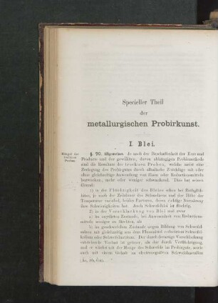 Specieller Theil der metallurgischen Probirkunst
