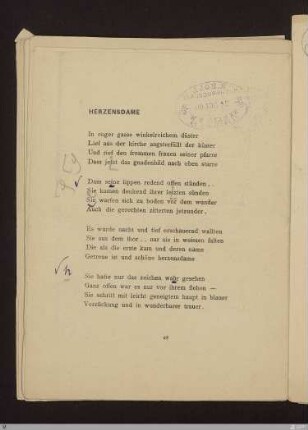 Herzensdame : [SW V: keine Sigle]; [SW V, S. 42/112]