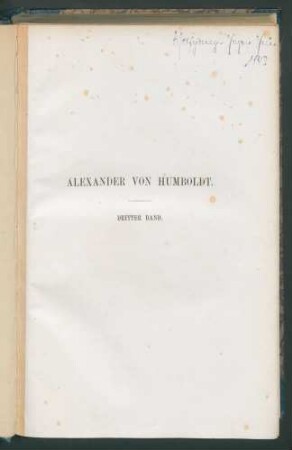 Forts. Alexander von Humboldt:Eine wissenschaftl.... 3.Bd