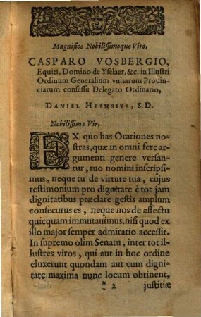 Danielis Heinsii Orationvm Editio Nova