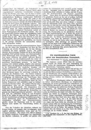 Die marokkanischen Kaids unter der französischen Herrschaft.