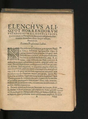 Elenchus Aliquot Horrendorum Paradoxorum Eilhardi Lubini ...