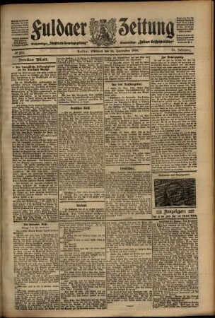 Zweite Ausgabe vom Mittwoch, den 23. September 1908.