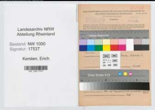 Entnazifizierung Erich Kersten, geb. 23.12.1911 (Kaufmann)