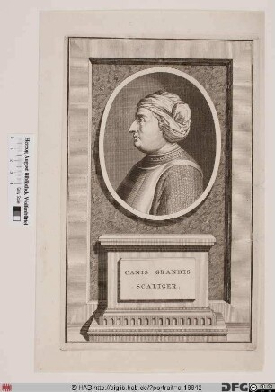 Bildnis Cangrande della Scala (lat. Canis grandis Scaliger)