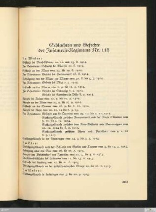 Schlachten und Gefechte des Infanterie=Regiments Nr. 118
