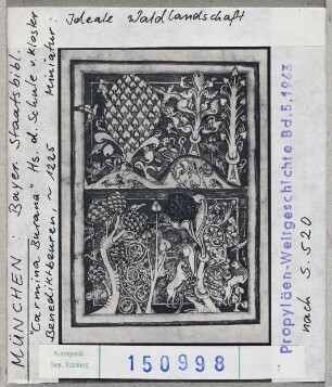 München, Bayerische Staatsbibliothek: Cod. Lat. 4660 (Carmina Burana), ideale Waldlandschaft