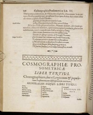 Cosmographiae Prosometricae Liber Tertius. Chorographiam ...