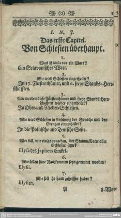 Das erste Capitel. Von Schlesien überhaupt