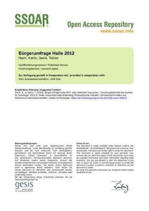 Bürgerumfrage Halle 2012